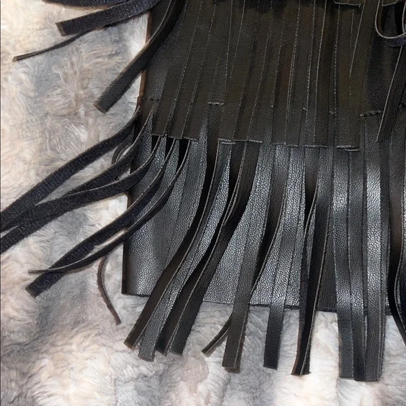 Idyllwind Black Leather Fringe Skirt - Picture 6 of 7